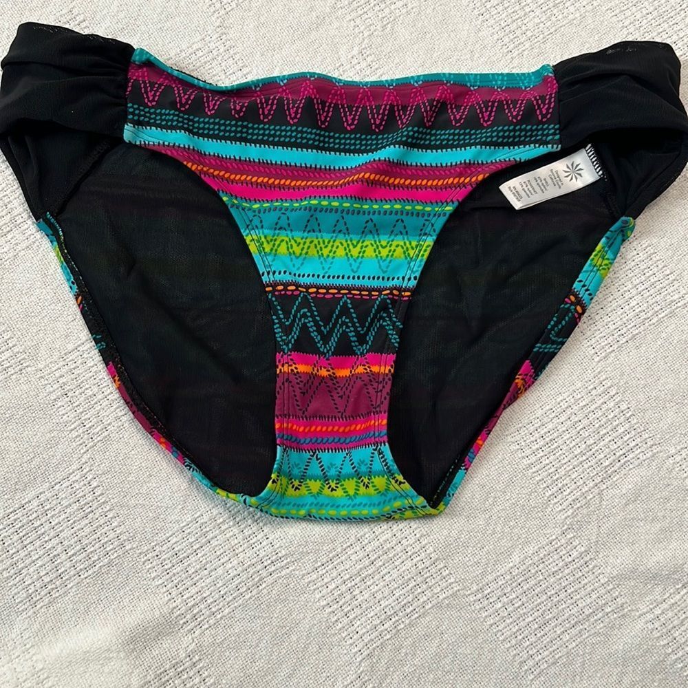 ATHLETA Somba mesh accent bikini bottom size large